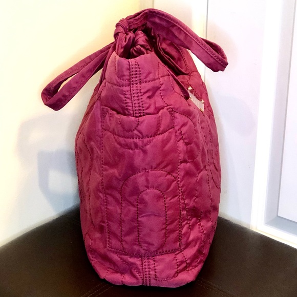MARC JACOBS Workwear Pink Embroidered Logo Quilted Tote Bag w. Side Pockets - Picture 3 of 13